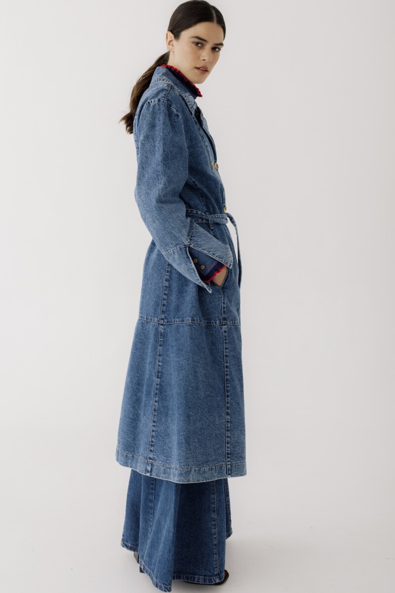 TRENCH JEAN Azul Claro