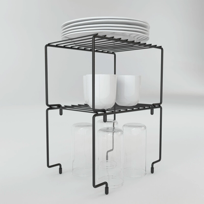 Estante organizador apilable NEGRO