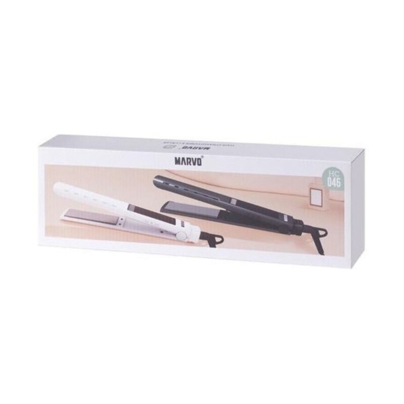 Planchita de pelo Marvo 45W con placas de óxido de titanio Blanco