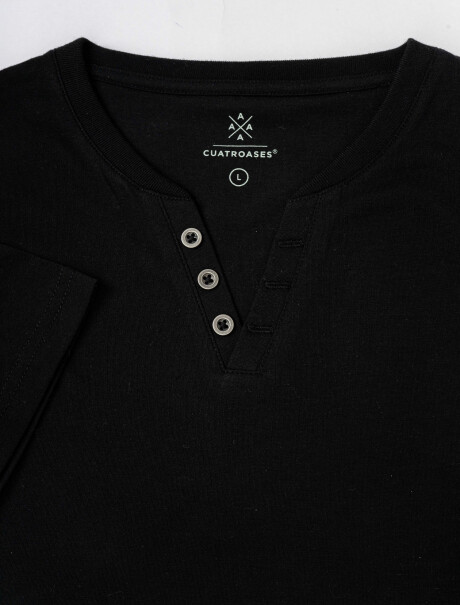 T-shirt m/c botones negro