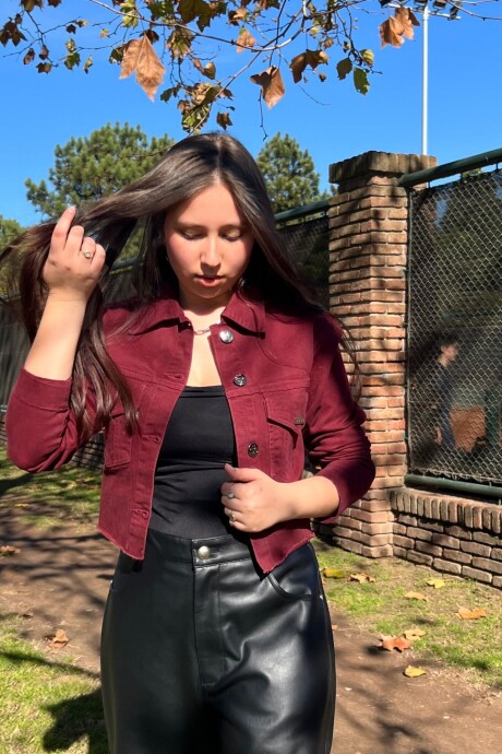 Chaqueta jean Kristen Bordeaux