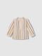 Camisa Cuello Mao Rayas Multicolor Crudo