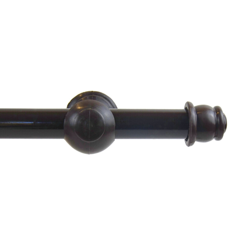 Barrote cortina metal EuroClassic DUO 2,0m + 2 soportes MARRON OSCURO