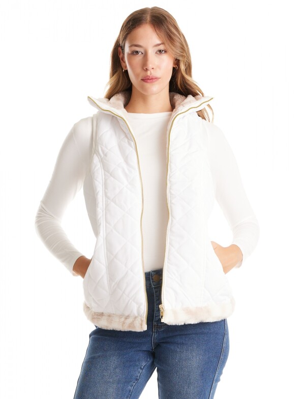 Chaleco Faux Fur & Capitoneado CRUDO/MULTI