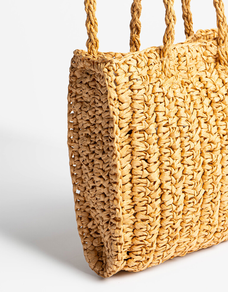 Complemento Marroquinería Basicos Cartera Efecto Rafia - Marron Beige