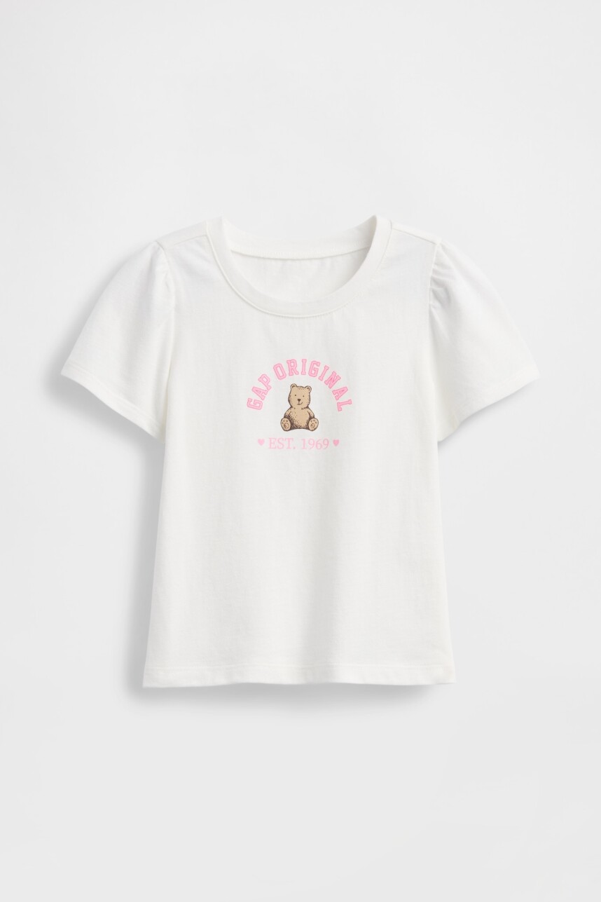 Remera Logo Gap Toddler Niña New Off White