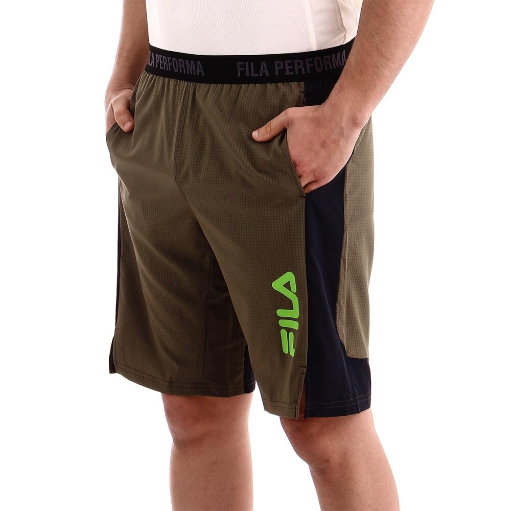 Fila bermuda masculina train Oliva-Negro