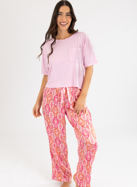 Pink paisley pant Rosado