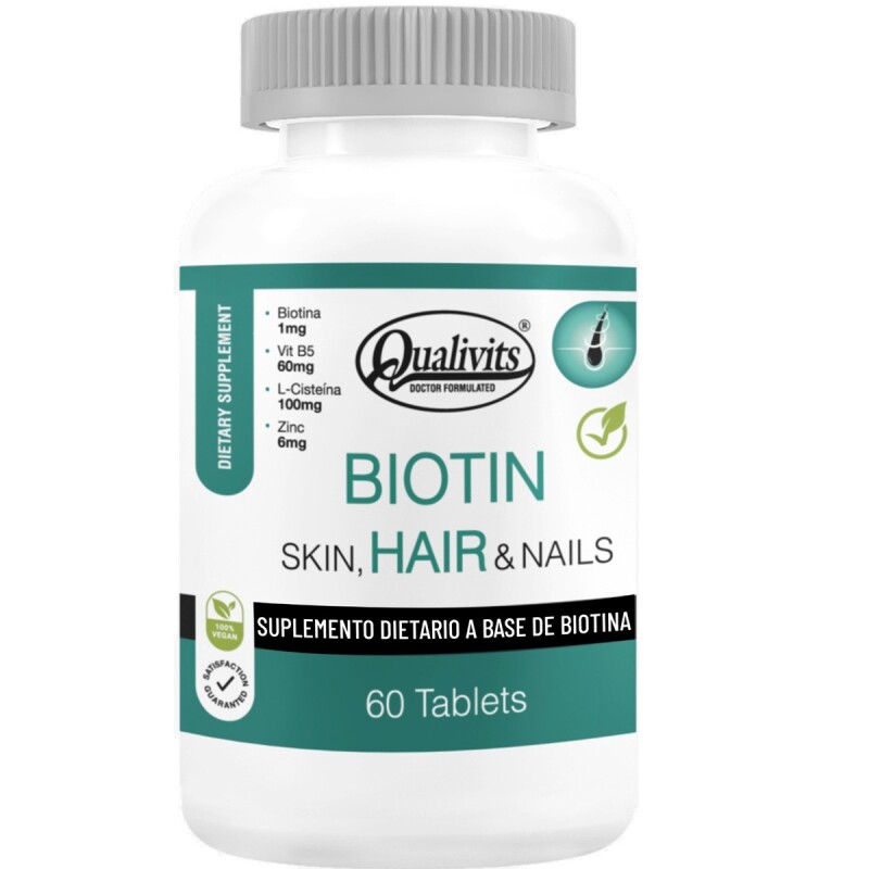Biotin Skin Hair & Nails Qualivits 60 Tabletas Biotin Skin Hair & Nails Qualivits 60 Tabletas