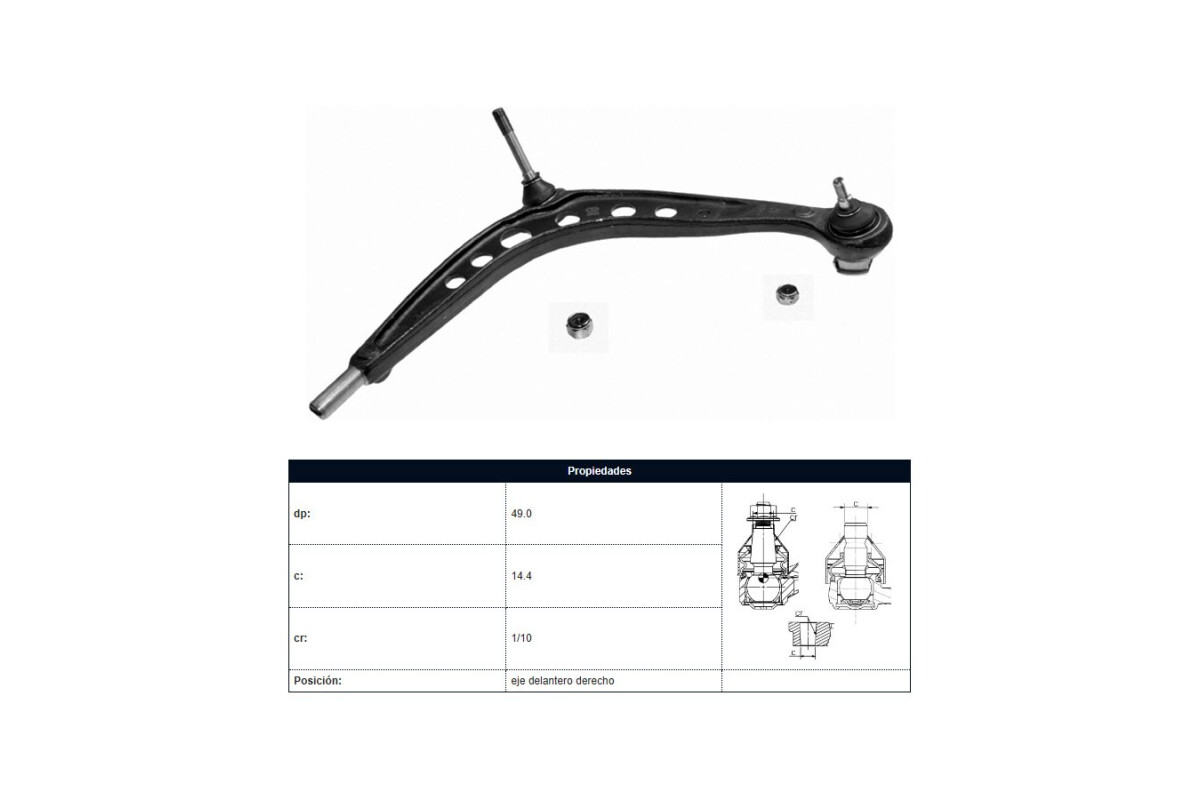 Parilla De Susp Del BMW 323I (E36)/318I (E36)/325I (E36)/318Tds (E36)/320I (E36)/316I (E36) 90-00 Der Parilla De Susp Del BMW 323I (E36)/318I (E36)/325I (E36)/318Tds (E36)/320I (E36)/316I (E36) 90-00 Der