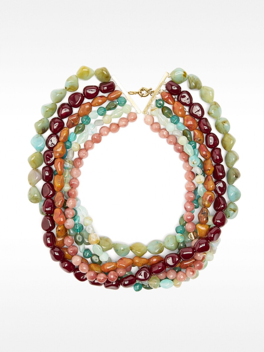 Multicollar Corto Efecto Piedra - multicolor 