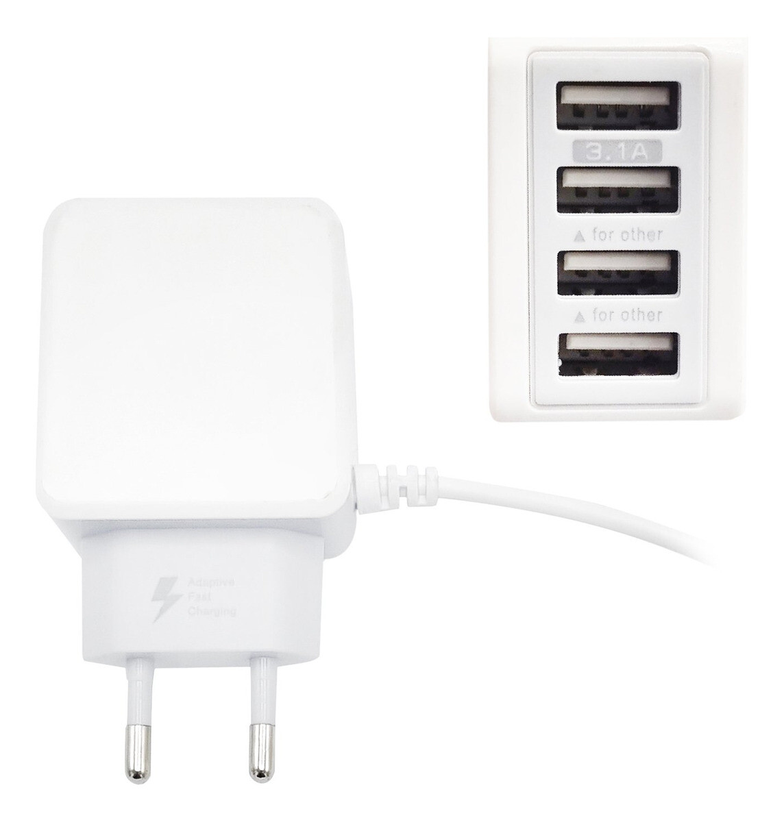 Cargador Micro Usb Zapatilla Hub 4 Puertos Usb Carga Rápida 