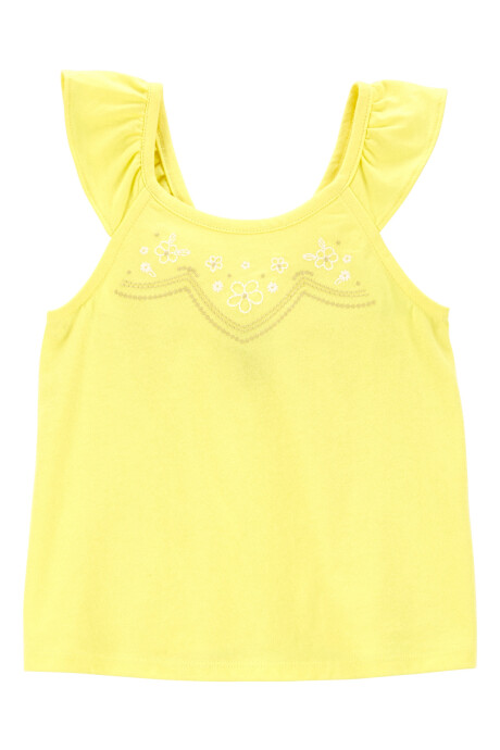 Musculosa bordada con volados Sin color