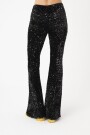 PANTALON FLARE DE LENTEJUELAS. Negro