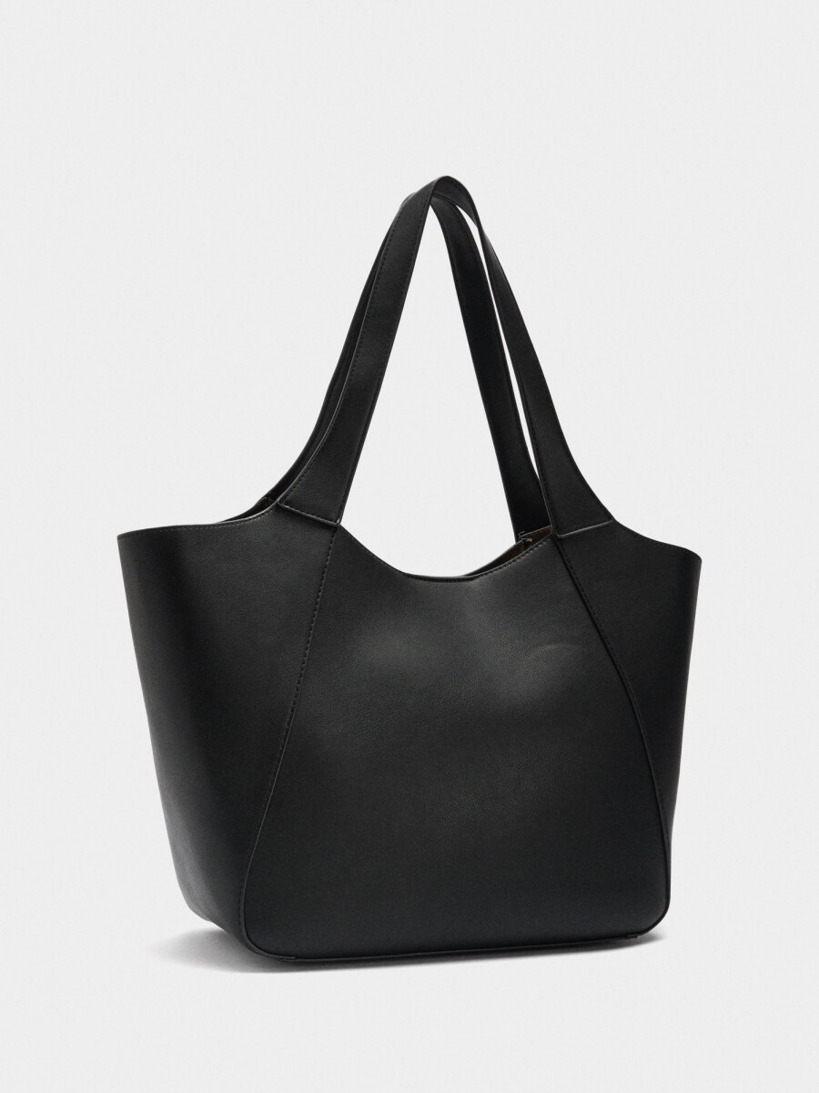 Bolso Shopper Con Bolsa Extraíble negro