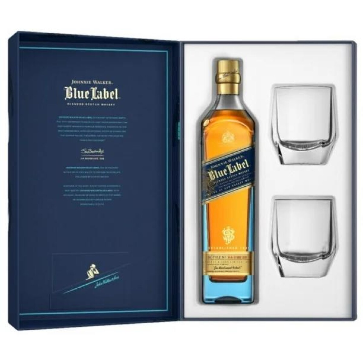 Pack Whisky Johnnie Walker Blue Label 750ML + 2 Vasos 