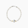 Pulsera en plata y oro con nácar Pulsera En Plata Y Oro Con Nácar