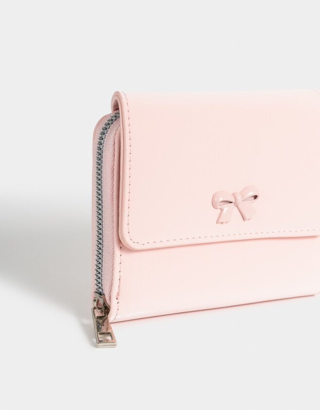 Billetera Romántico Billetera Con Moñito - Rosa Viejo