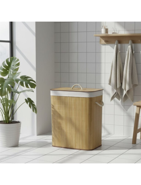 CESTO PELGABLE 52X32X60CMS DOS DIVISIONES C/TAPA FUNDA BAMBU NAT. CESTO PELGABLE 52X32X60CMS DOS DIVISIONES C/TAPA FUNDA BAMBU NAT.