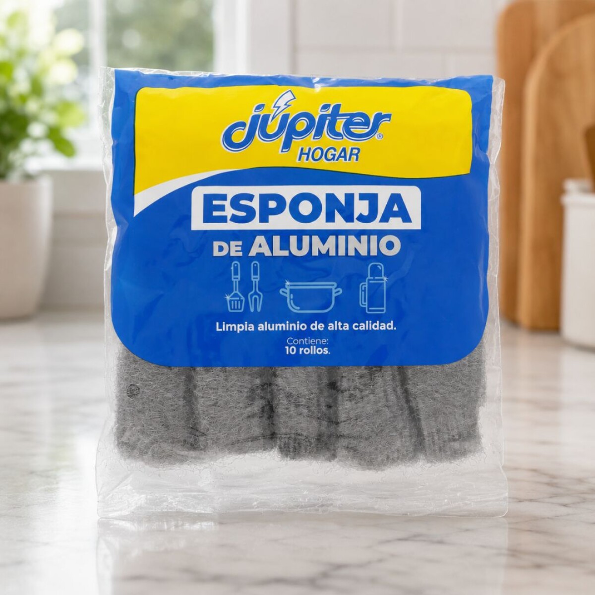ESPONJA DE ALUMINIO X 10 UNIDADES JUPITER 