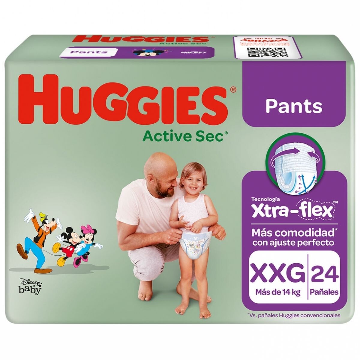 Pañales Huggies Active Sec Baby Pants XXG X24 