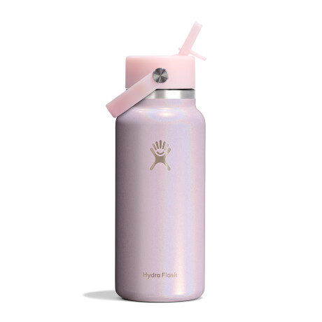 32 oz Wide Mouth with Flex Straw Cap Glimmer Pink