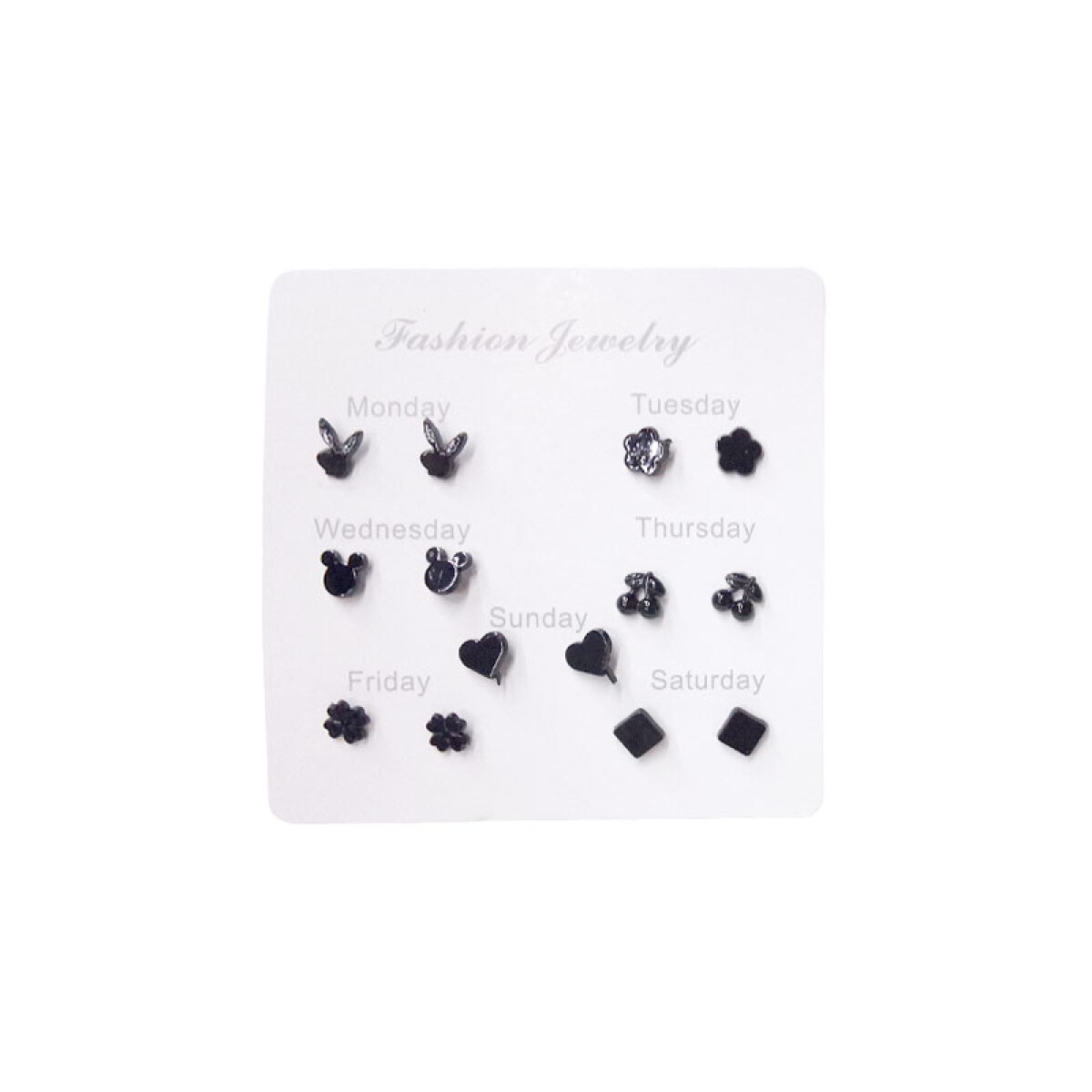 Caravanas hipoalergénicas negras x7 pares - Caravanas Hipoalergénicas Negras X7 Pares 