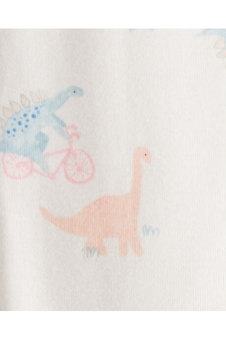 Pijama una pieza de algodón, con pie, diseño dinos Sin color