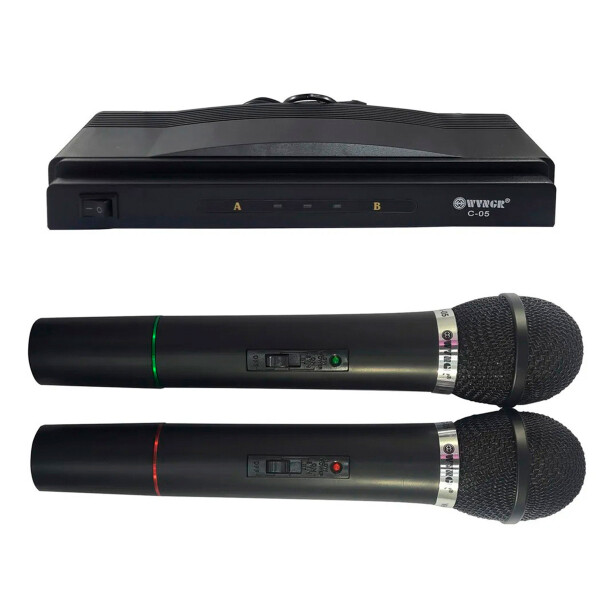 Kit 2 Micrófonos Inalámbricos con Receptor para Karaoke Kit 2 Micrófonos Inalámbricos con Receptor para Karaoke