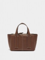 Bolso Tote Con Textura marron