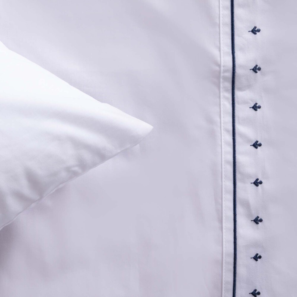 JUEGO DE SABANAS KING ALGODON BLANCO EMBRO 200H