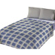Frazada Flannel con Corderito Queen Size HOME CLASS 220 x 260 cm AZUL CUADRILLE