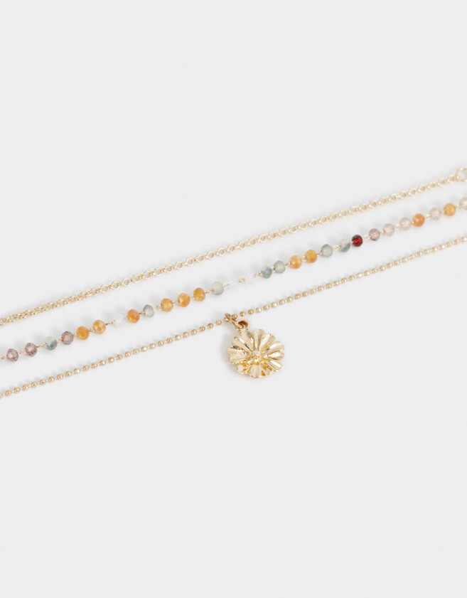 Pulseras Flexibles Sets Con mostacillas Set De Pulseras Flexibles Con Dije - Dorado