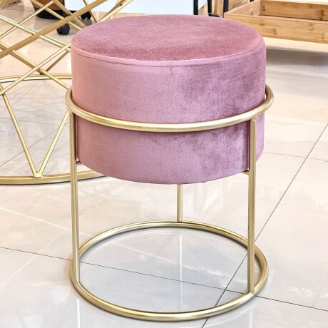 Puff Moni Rosa Terciopelo C/Base Metálica Alto 40cm x Ø 30cm Puff Moni Rosa Terciopelo C/Base Metálica Alto 40cm x Ø 30cm