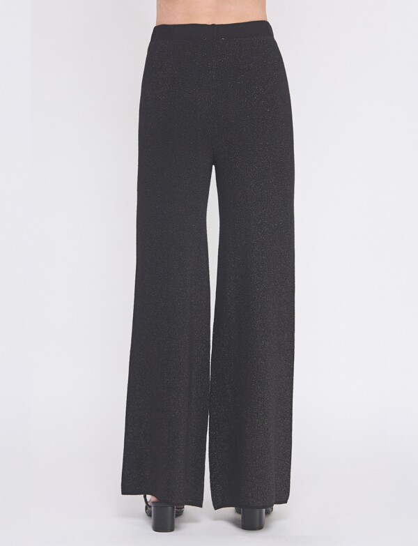 Pantalon Wide Leg Brillo NEGRO