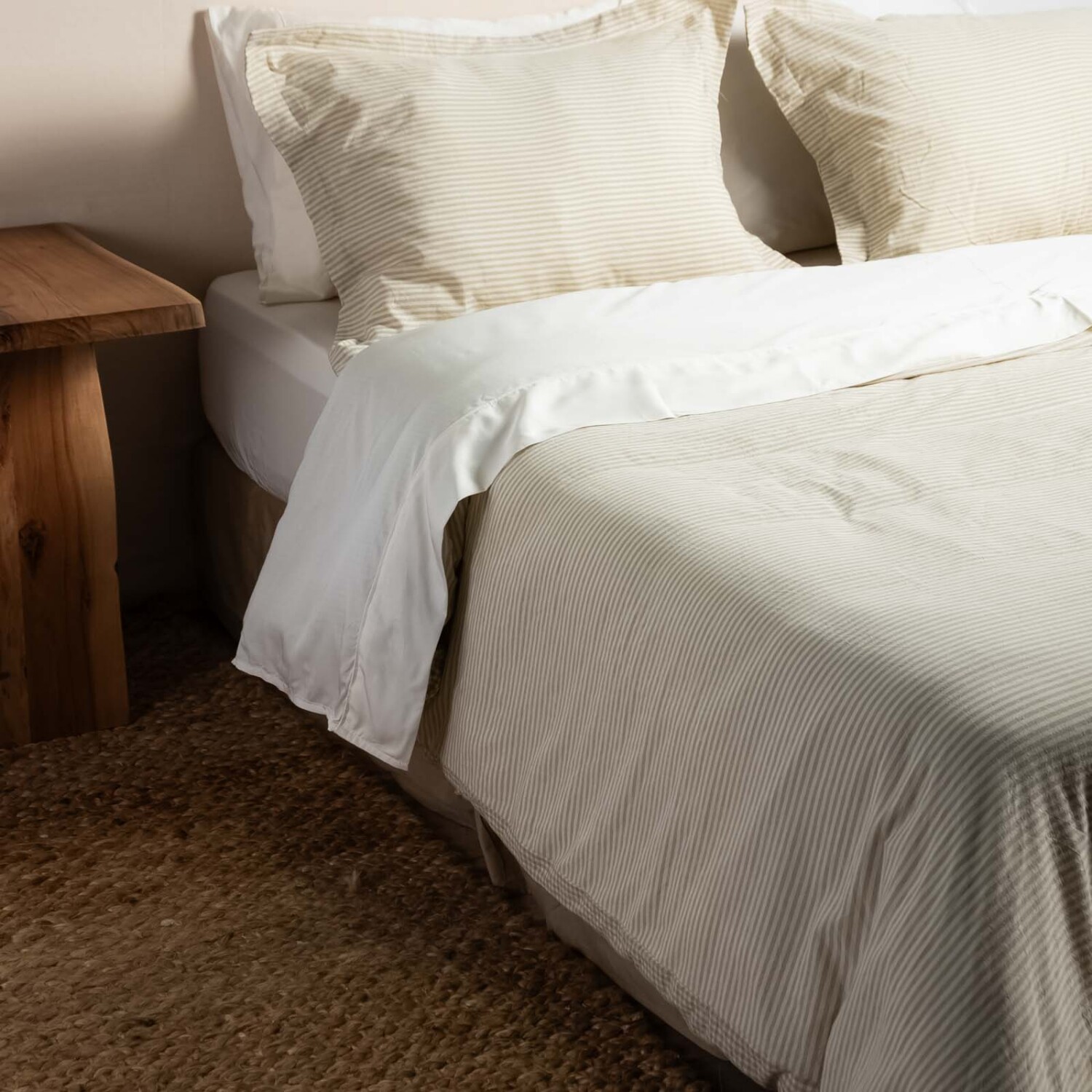 Set Funda Nórdica Plazas Lino-y-algodon Natural-beige Checks