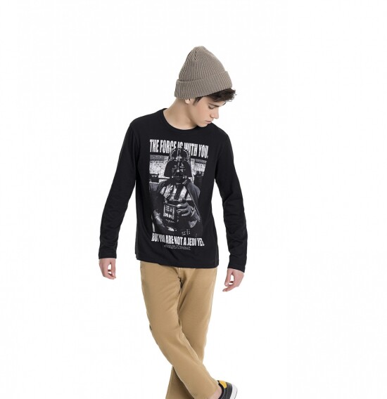 Camiseta de manga larga para niños NEGRO