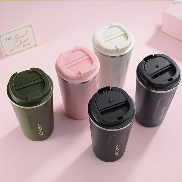 Vaso Térmico Coffee Mug 510 Ml Con Tapa Café Té Taza Jarra Variante Color Negro