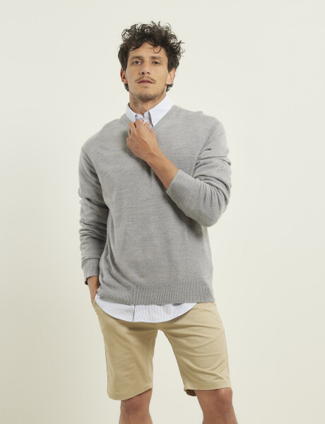 470313 SWEATER V HARRINGTON URBAN Gris Medio Melange