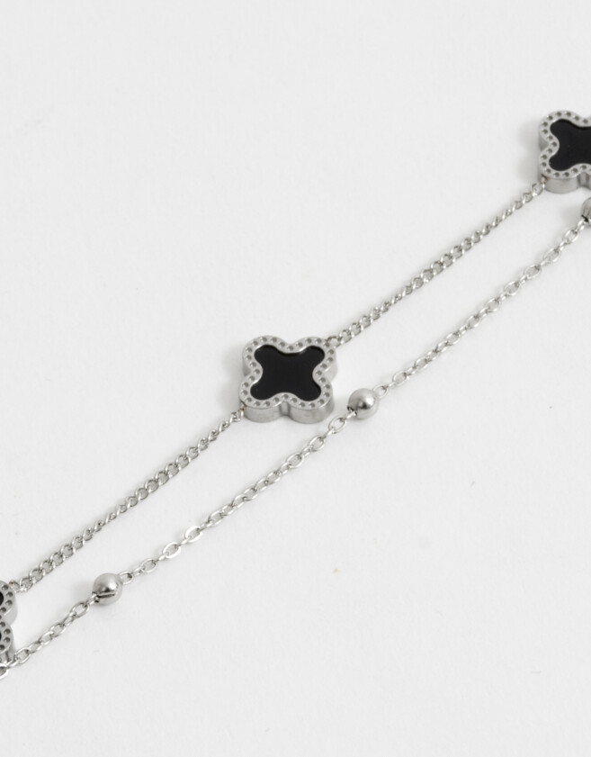 Pulseras Flexibles Pulsera Multicadena Con Dije - Plateado