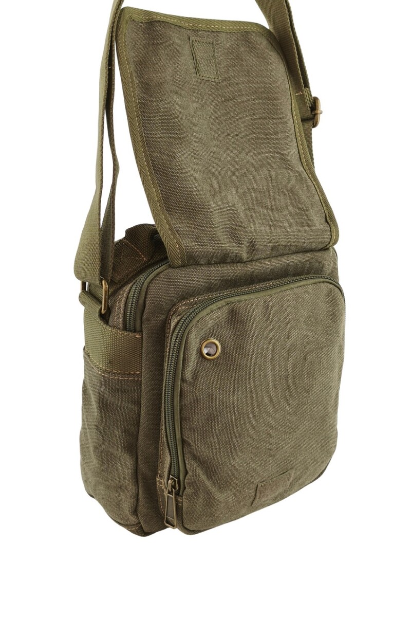 Morral con múltiples compartimentos Verde