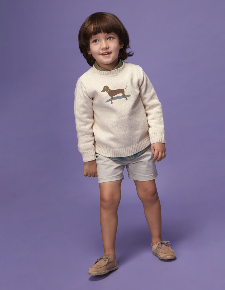 Pantalon Con Cinturilla Elastica - Gris 