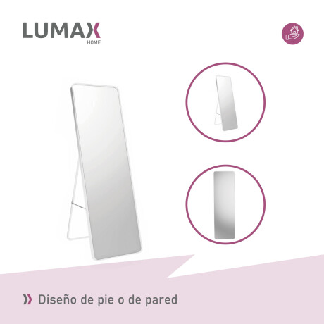 Espejo de pie o pared Glamour Lumax 160x50 cm living dormitorio Blanco