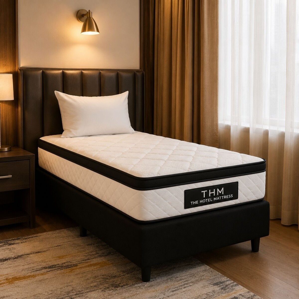 Sommier 1 Plaza HAMPTONS Mercury 80X185 - Negro 