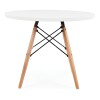 Juego de comedor Con Mesa Circular de 80 cm + 4 sillas Eames Acolchonadas Blanco