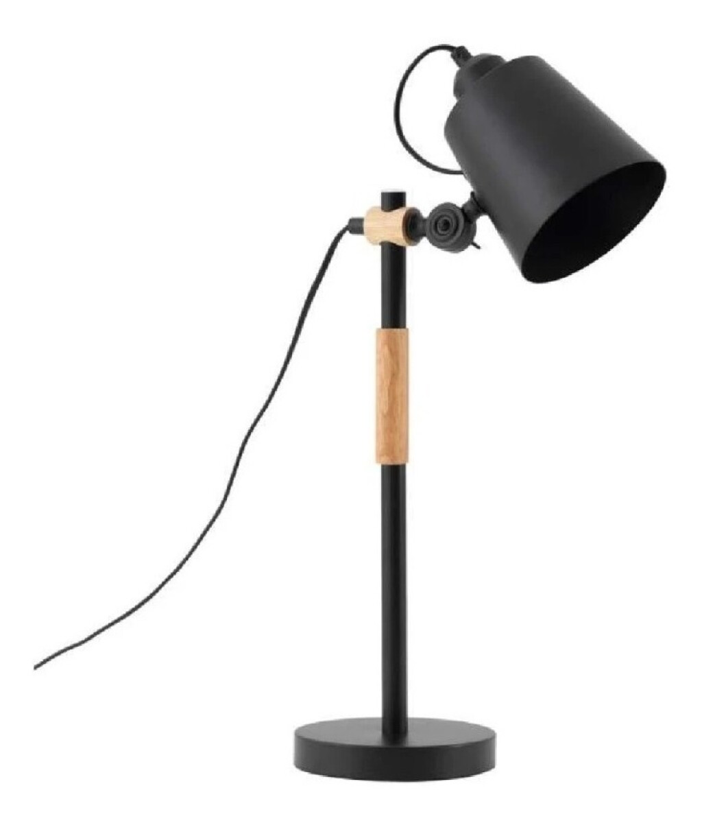 Pack X 2 Lampara Escritorio Portátil Nórdica Metal Y Madera - Negro 