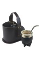 Set de matera + mate imperial de alpaca + bombilla de alpaca Negro liso