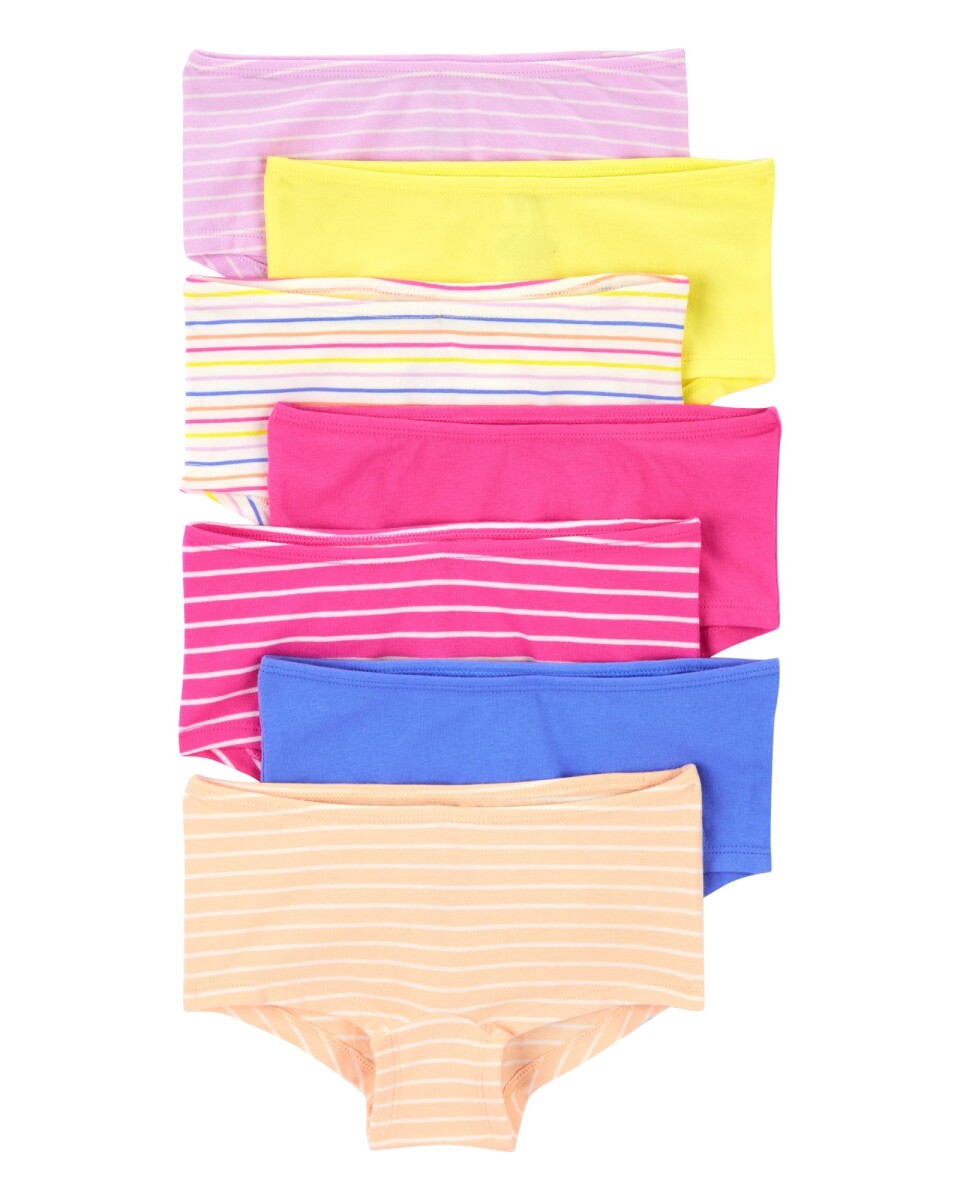 Pack siete bombachas de algodón, tipo bóxer. Talles 6-12 