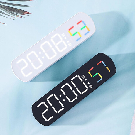 Reloj digital LED de escritorio Blanco
