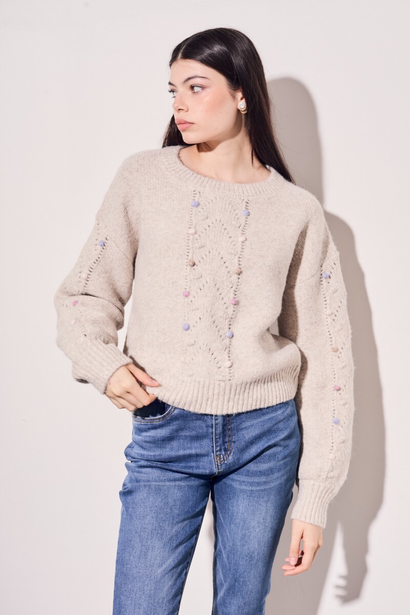 Sweater Texturado Beige Melange
